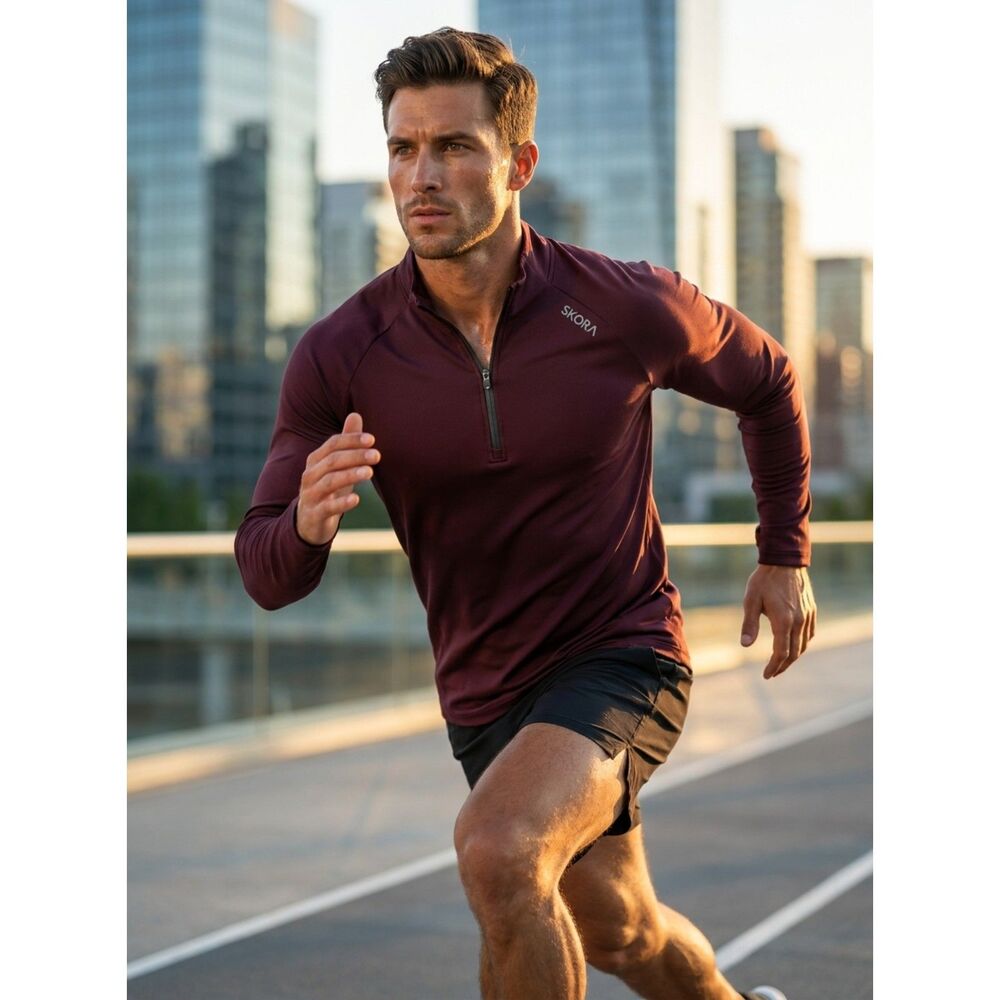 Skora Run Real Quick Dry Pullover - Deep Eggplant & Black (2 Pieces) Size: M